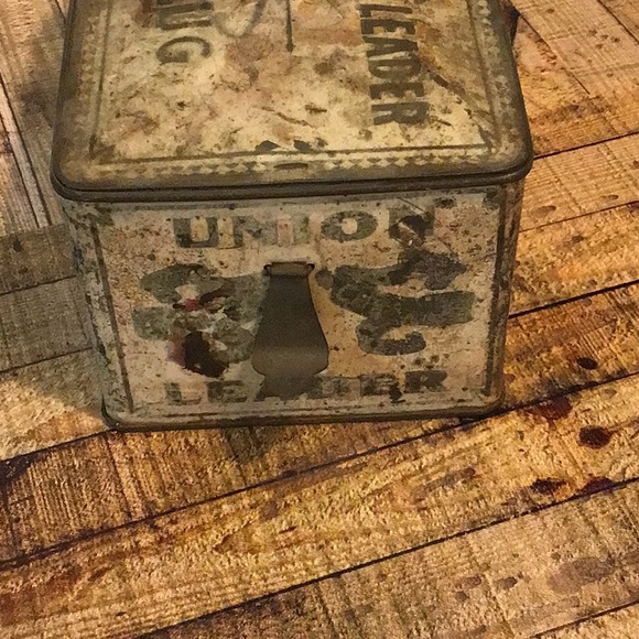 Union Leader cut plug chewing tobacco vintage tin Tobacciana - Picture 4 of 9